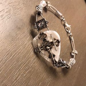 Handmade Guitar Pick Cross Bracelet